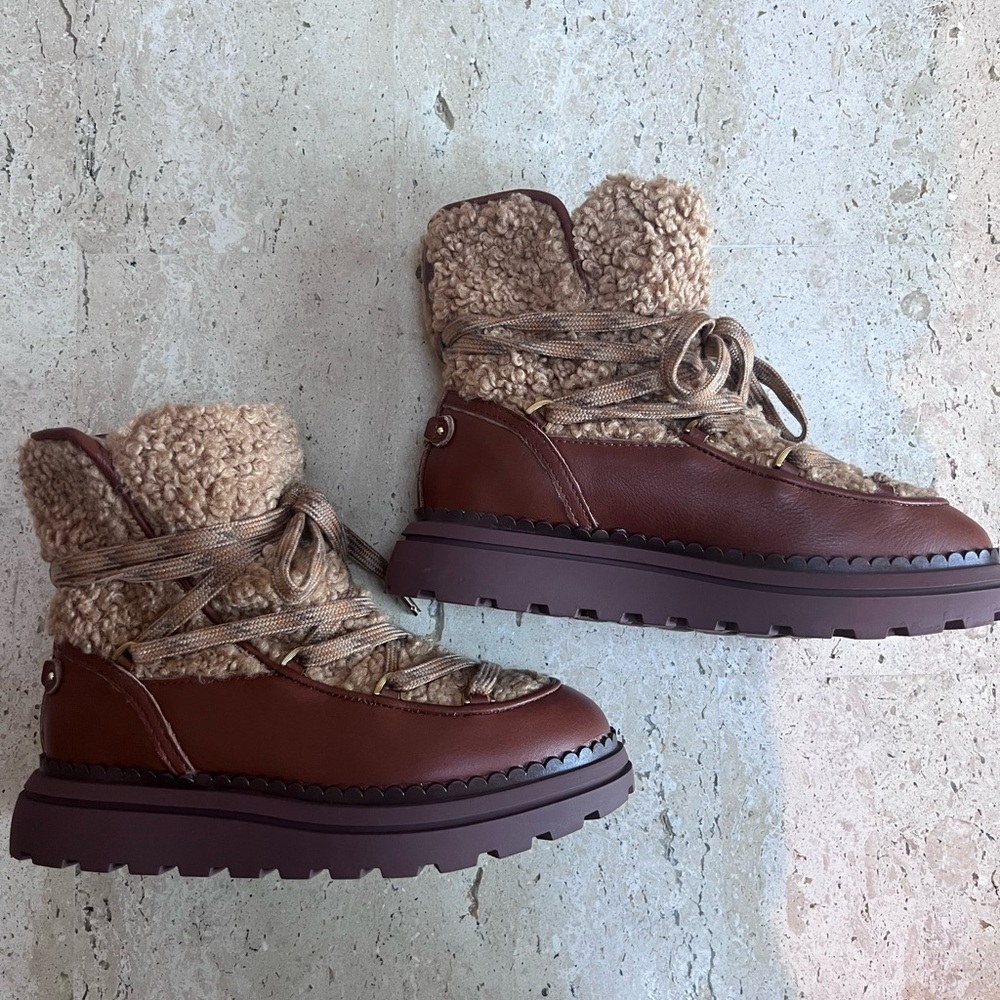 Sam Edelman Women's Orelia Cozy Lace-Up Boots Size 5.5